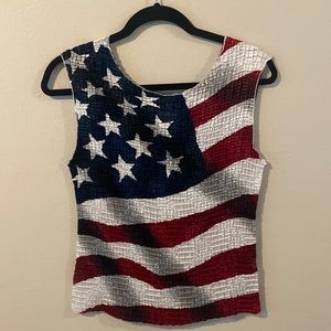 Petite Sophisticate American flag top size S
